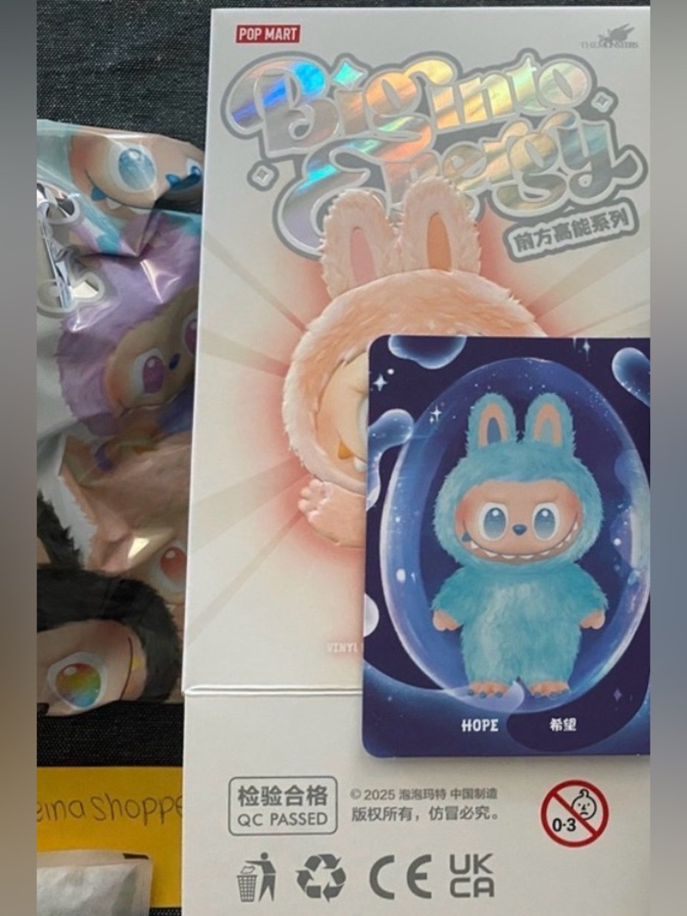 Pop Mart Labubu HOPE Big Into Energy Plush Pendant Keychain NIB